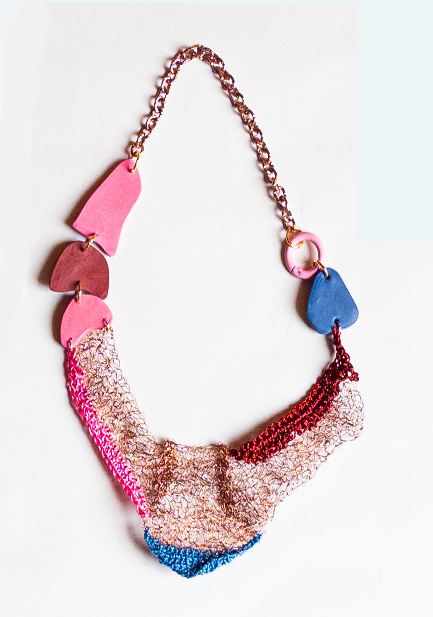 Collana Artigianale Filus Tramontana in crochet rame e viscosa-phaniac