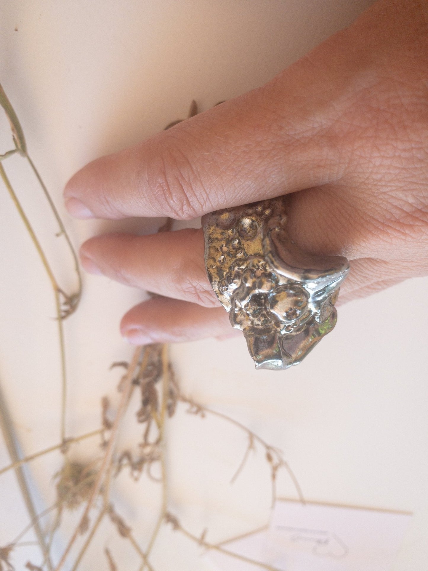 al*G*as - Anello artigianale in ceramica argento - PhaniaC