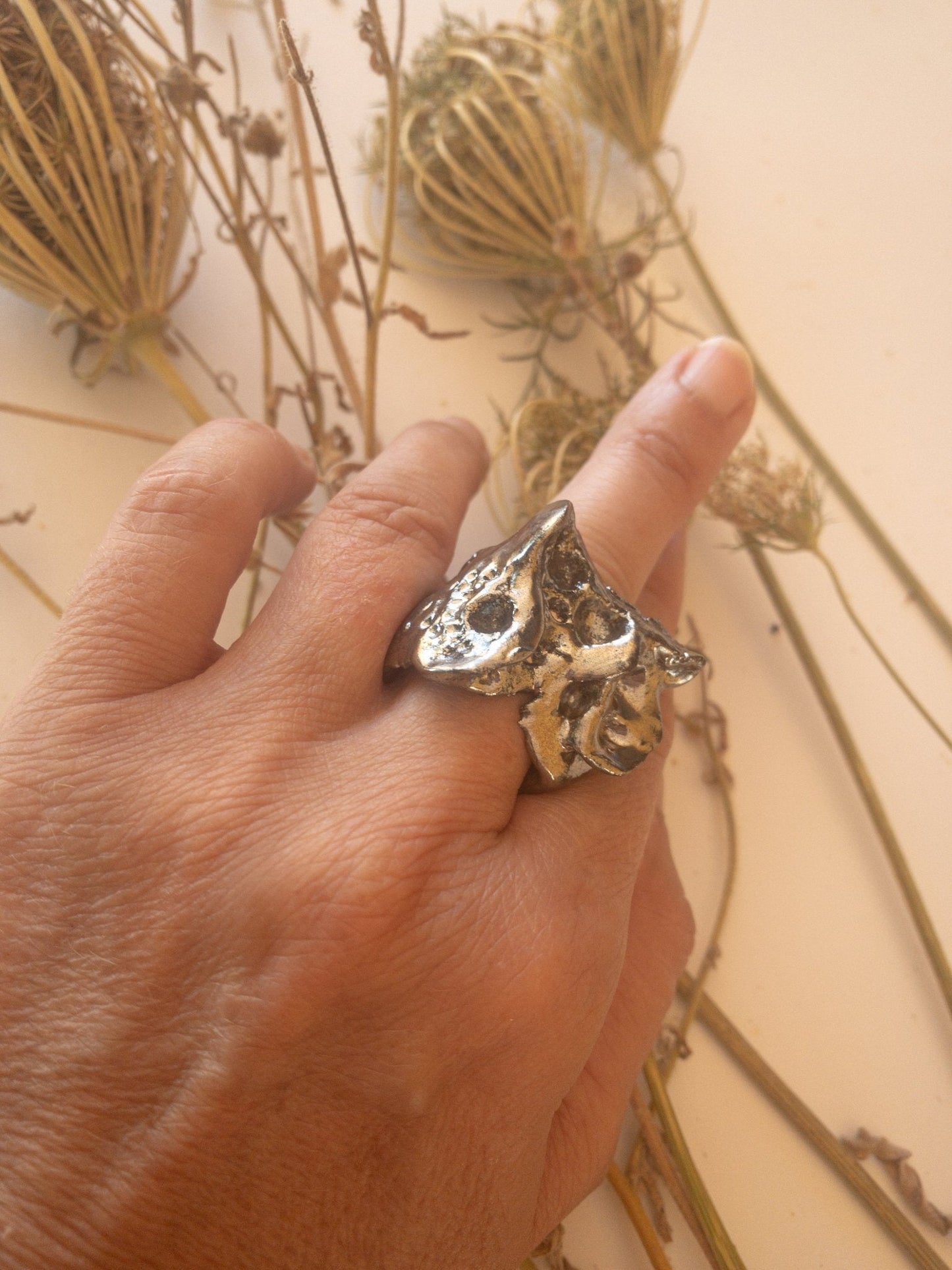 al*G*as - Anello artigianale in ceramica argento - PhaniaC