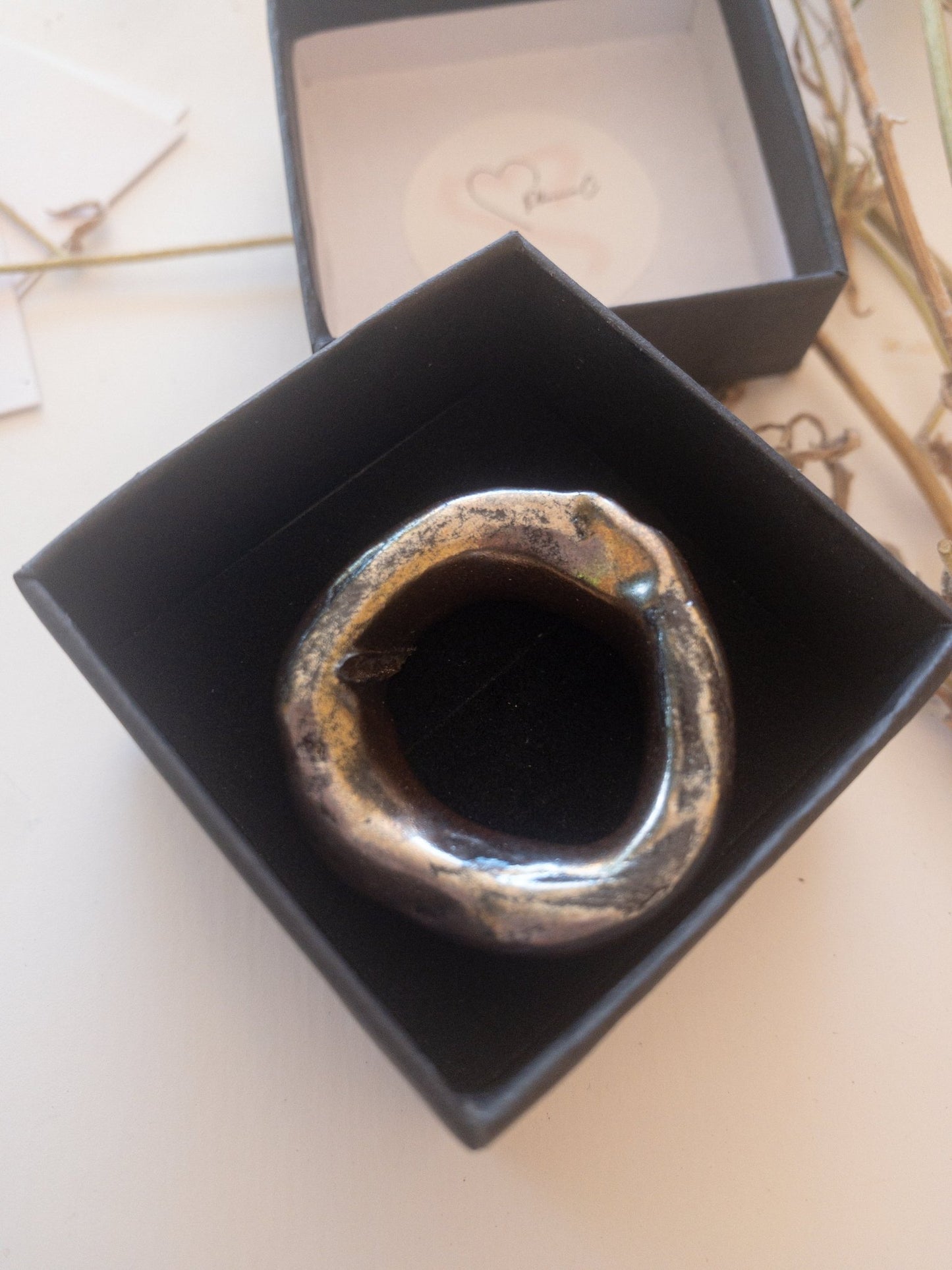 al*G*as - Anello irregolare in ceramica artigianale unisex - PhaniaC