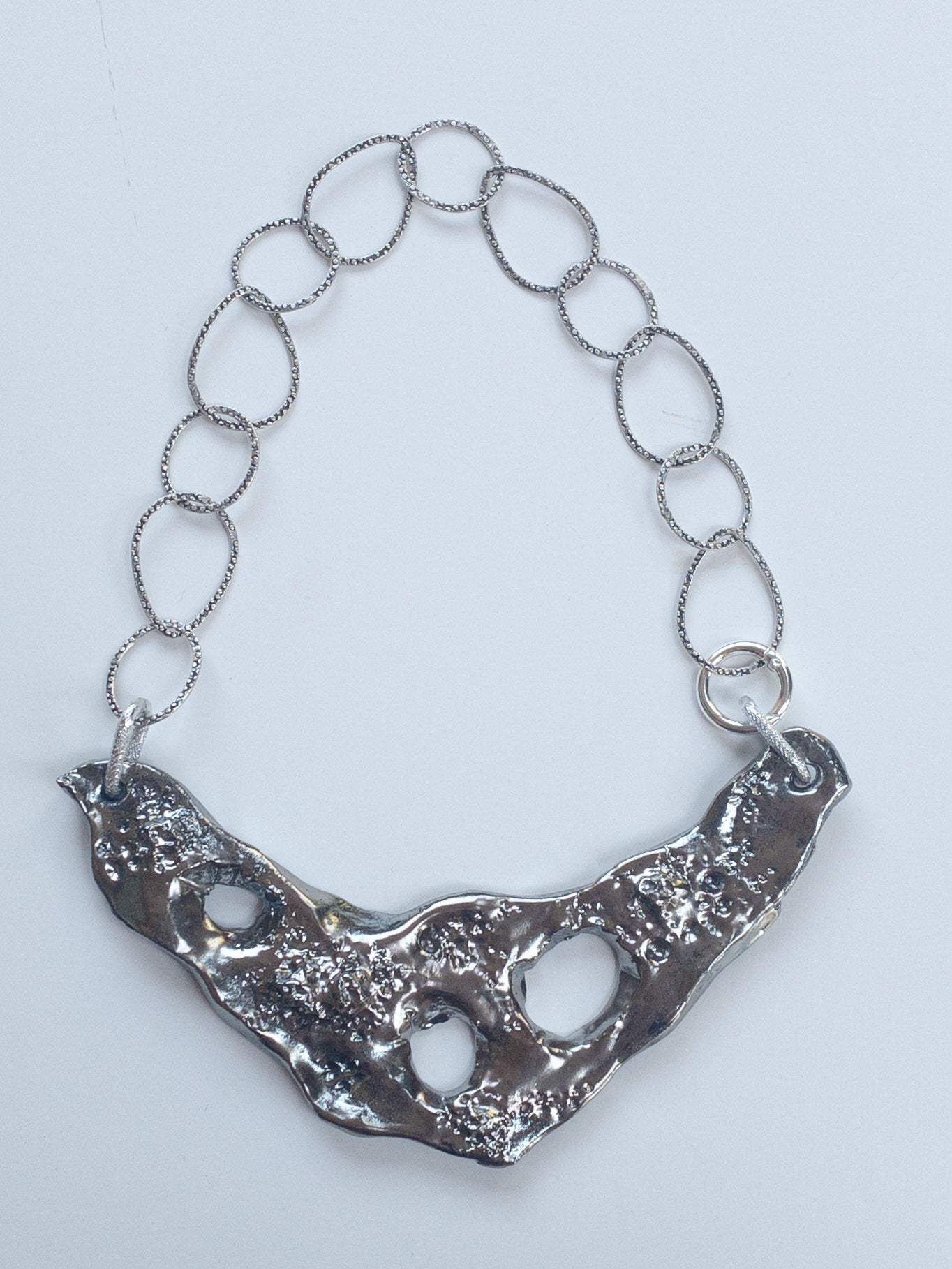 Al*gas - Collana artigianale scultura in ceramica argento - PhaniaC