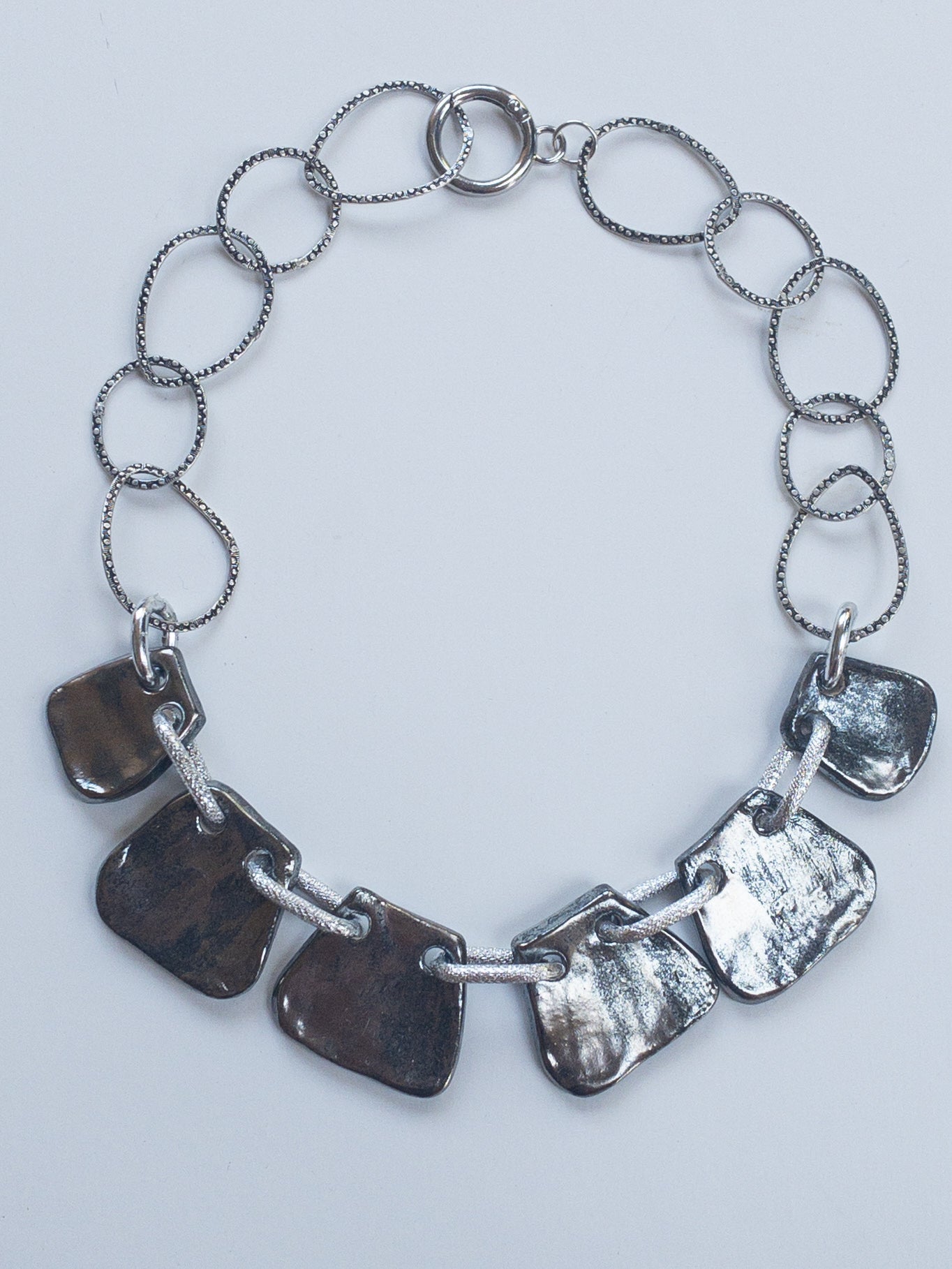 Collana artigianale scultura in ceramica argento Al*G*As