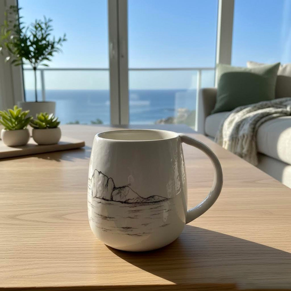 Tazza artigianale dipinta a mano-Capo Caccia-Alghero