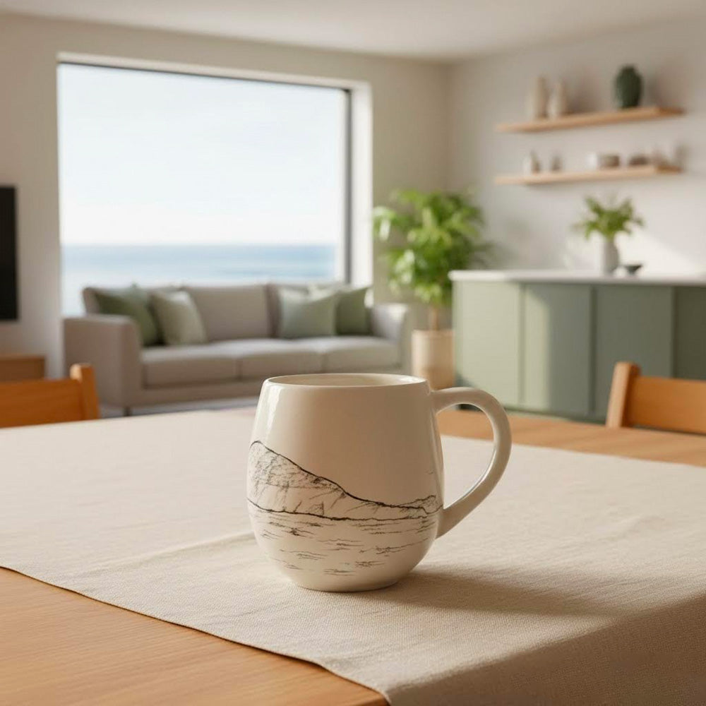 tazza artigianale in terraglia dipinta a mano -capo caccia- alghero