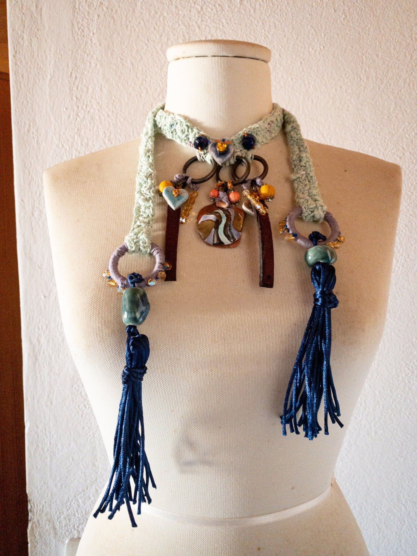 Pistakio Necklace Scarf- Collana Sciarpa crochet fantasy - PhaniaC