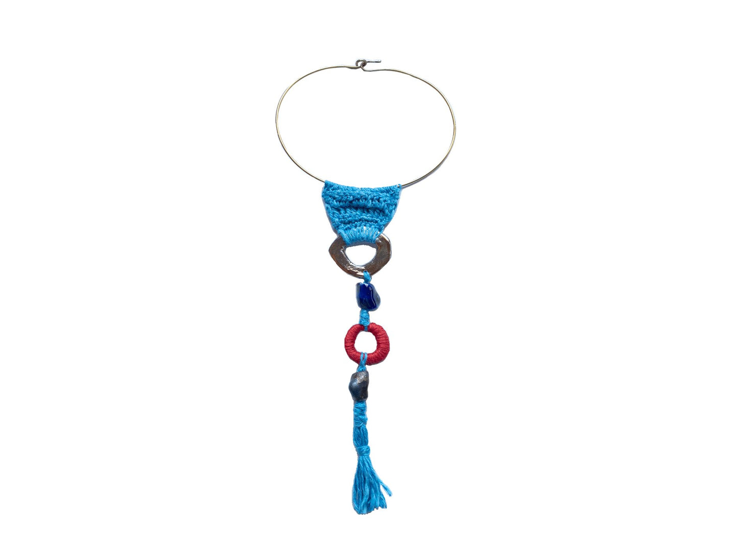 Turk.Oise Necklace - Collier turchese in crochet e ceramica - PhaniaC
