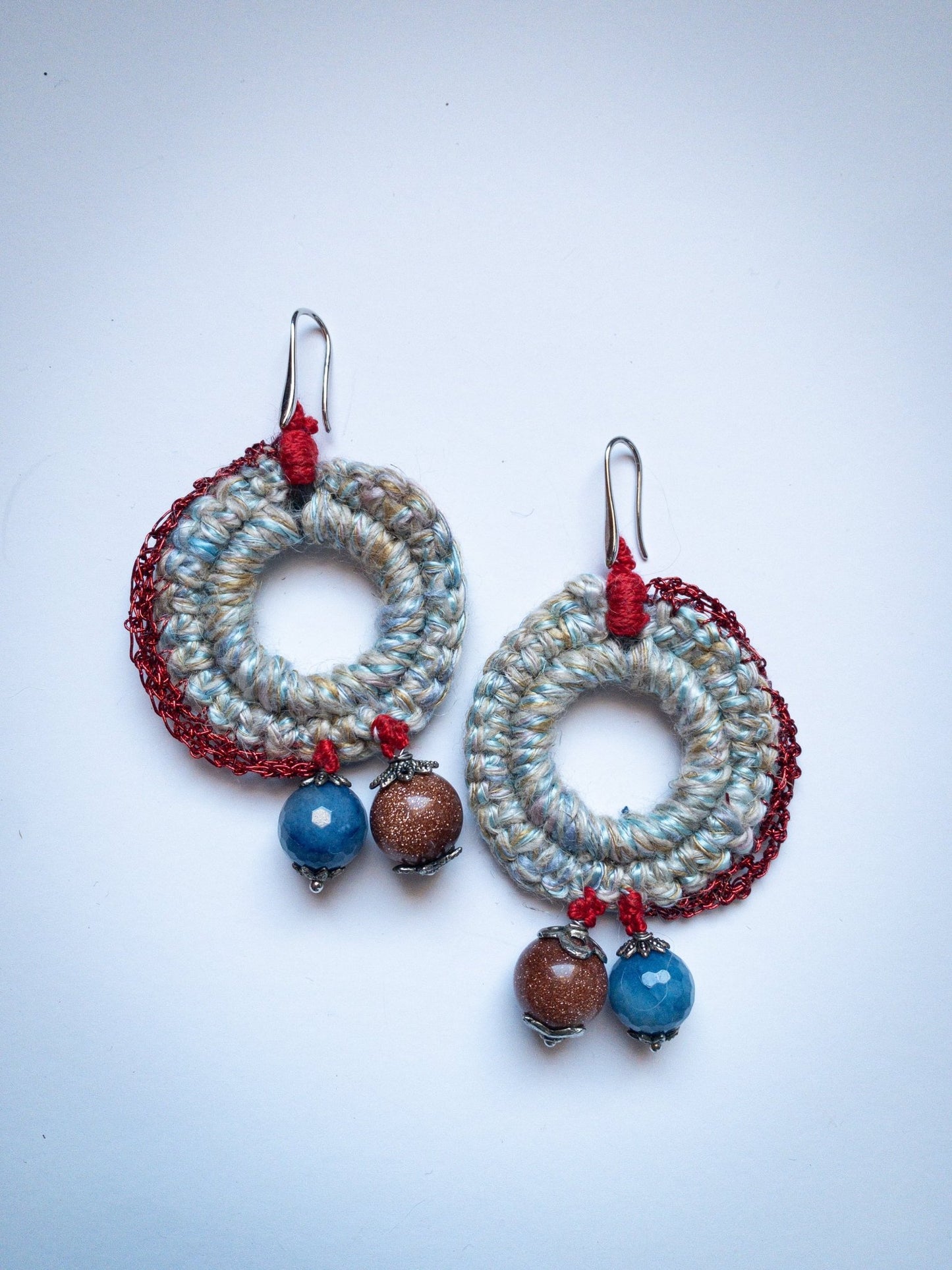 Wa.Reblu' Earings - Orecchini cerchio crochet - PhaniaC