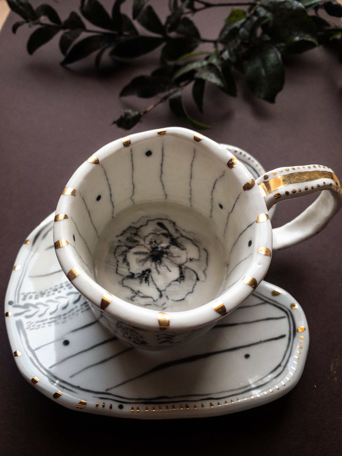 Knit-Rose - Tazzina con piattino in porcellana - PhaniaC