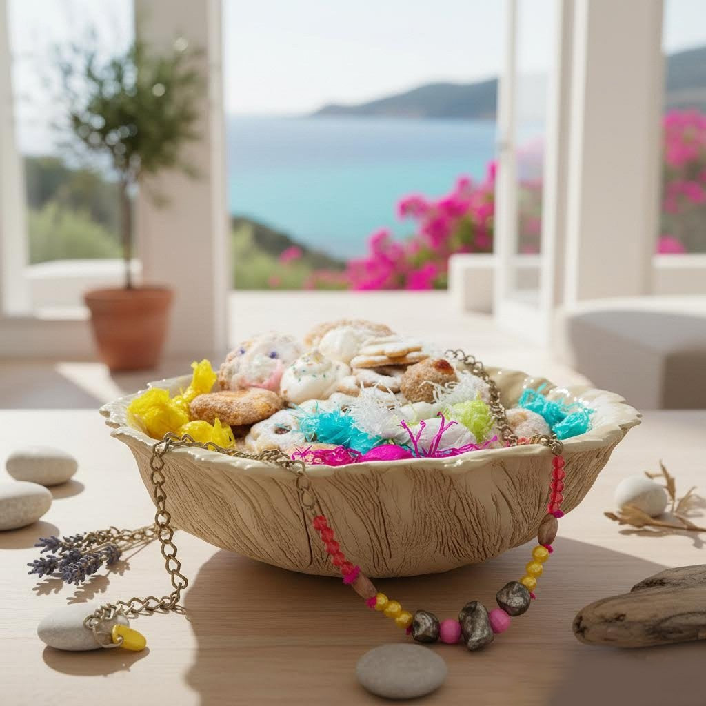 collana artigianale multicolor con ceramica gueffus-phaniac