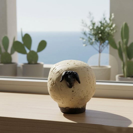 scultura contemporanea bre.bei chiara in gres ecru e nero-phaniac