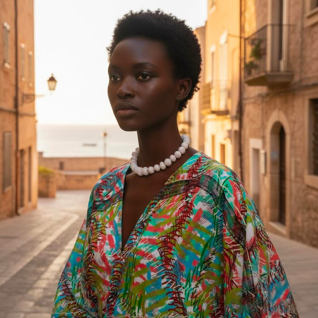 collana artigianale corta con perle di carta  pa*per-phaniac