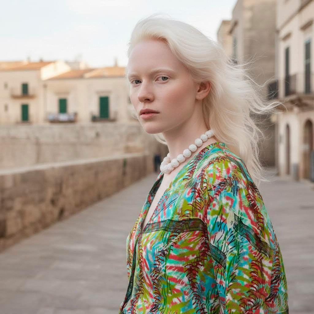collana artigianale corta con perle di carta  pa*per-phaniac