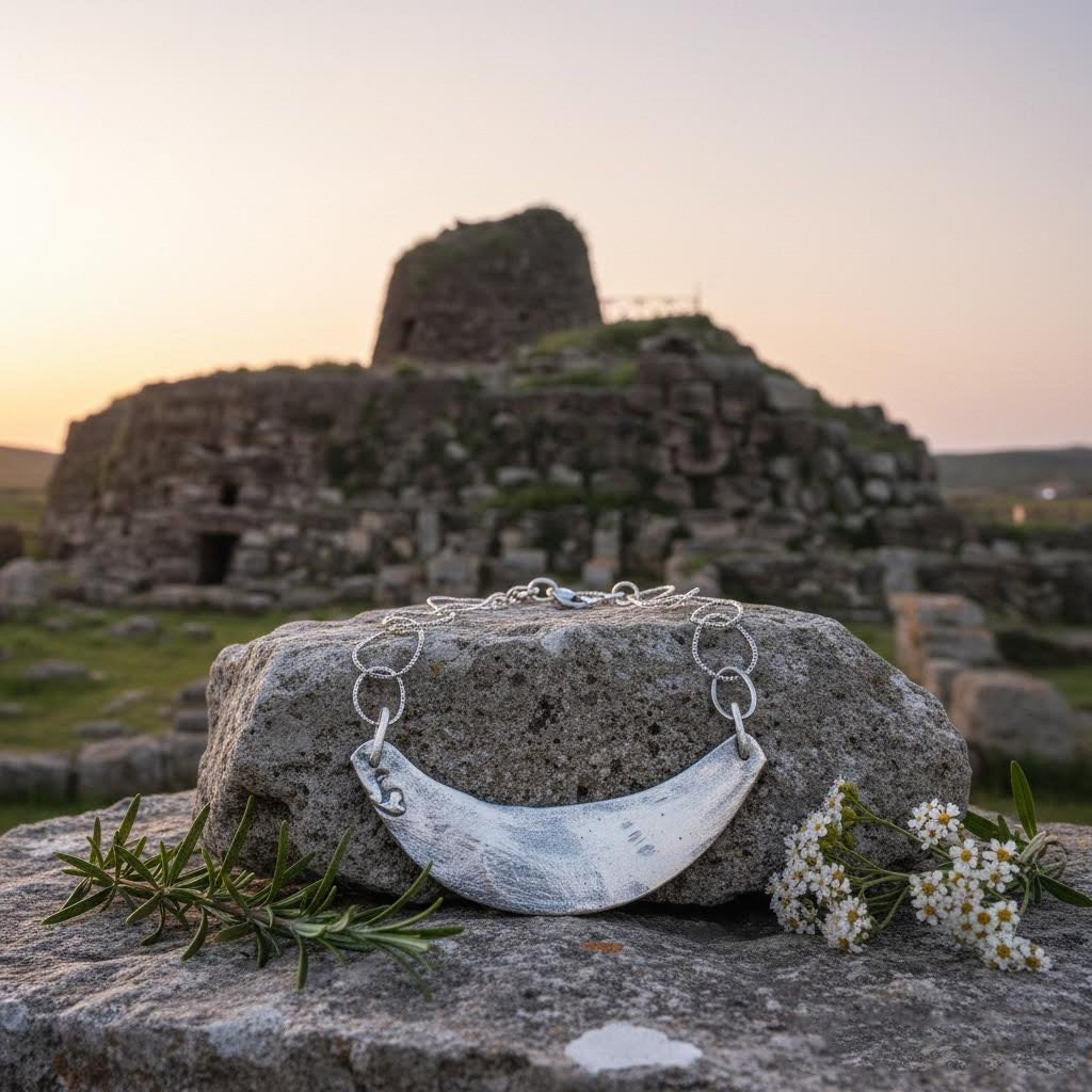 collier artigianale in ceramica e aciiaio algas-phaniac