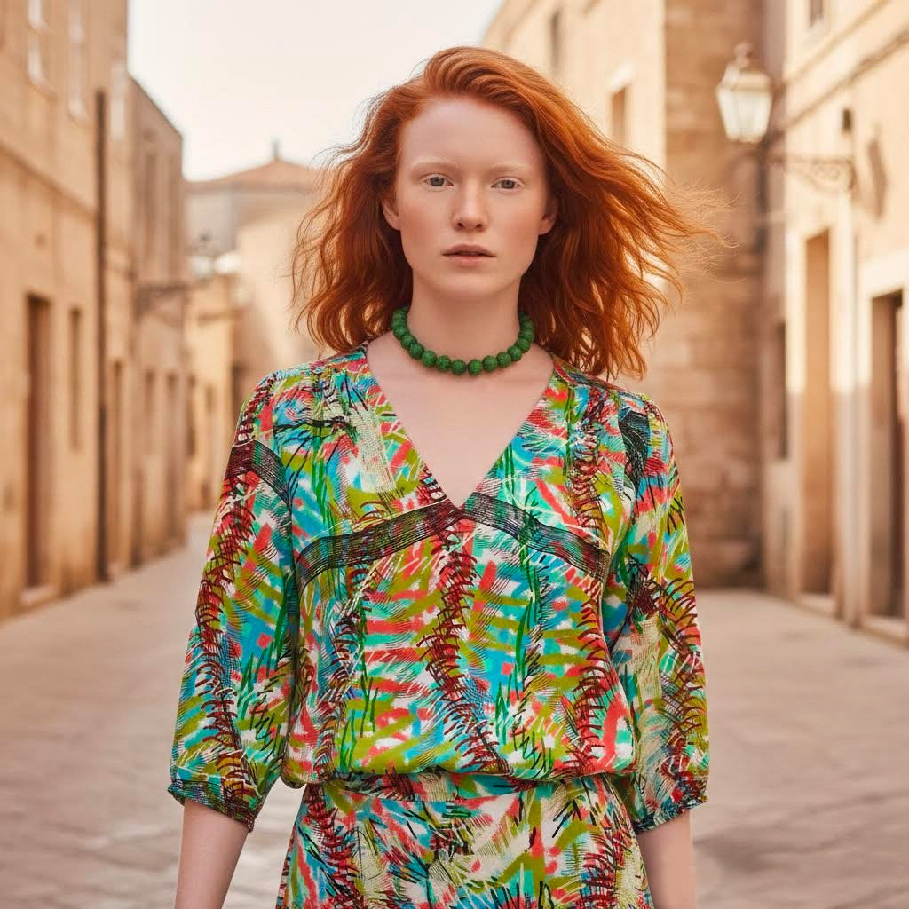 collana artigianale corta con perle di carta  pa*per-phaniac