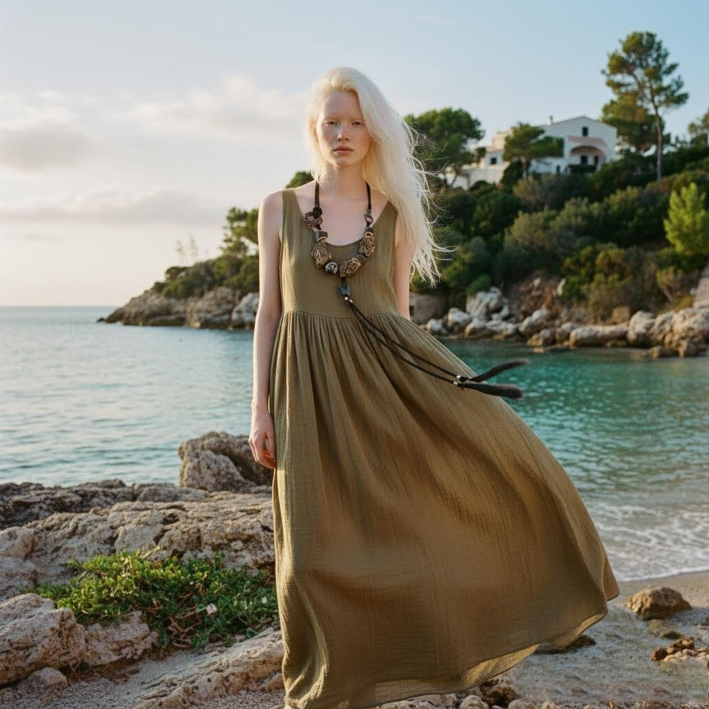 collana artigianale in corda, sughero e ceramica Gerrei-Phaniac
