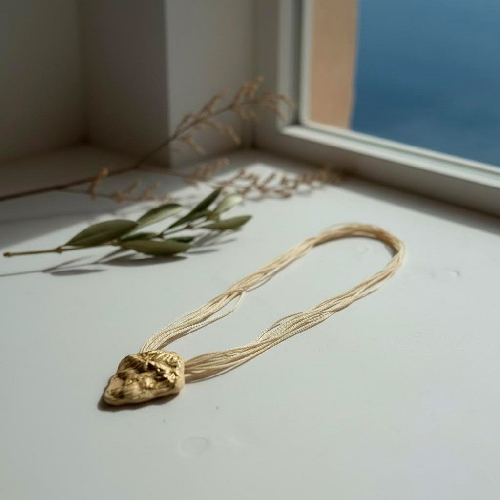 collana artigianale middle neptune in corda e gres senza metallo- phaniac 