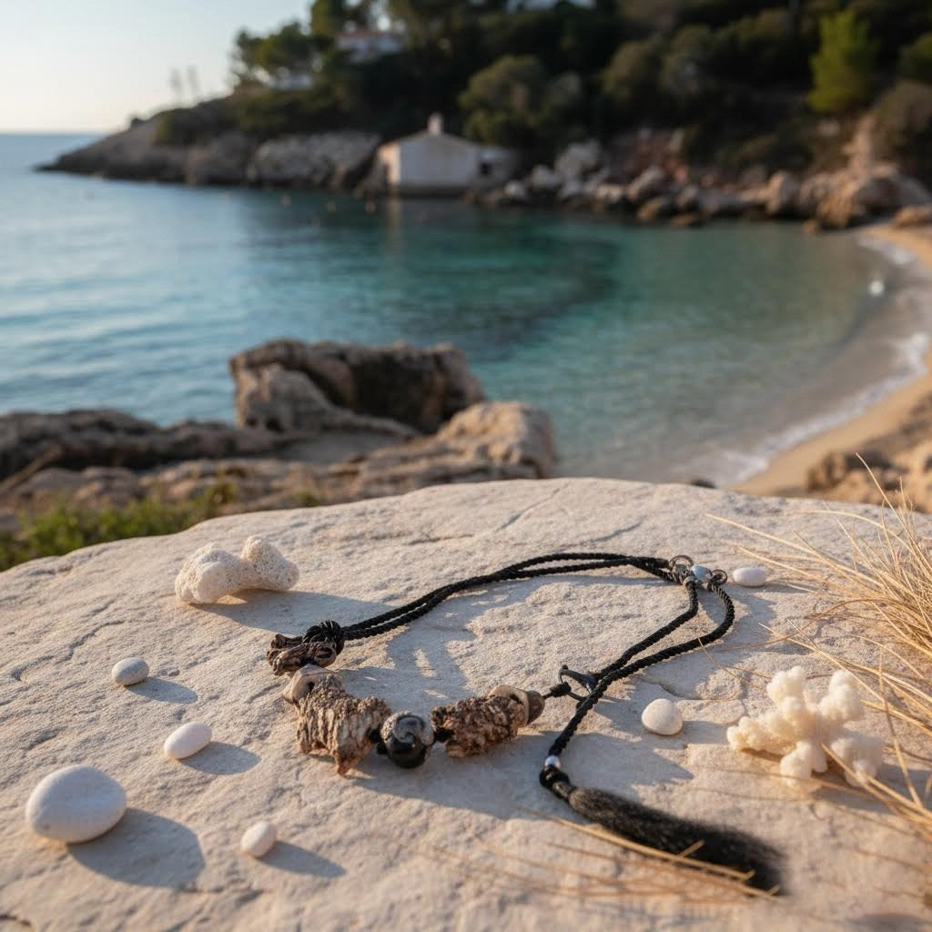 collana artigianale in corda, sughero e ceramica Gerrei-Phaniac