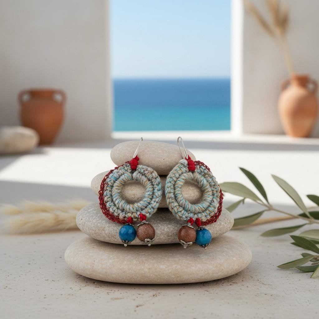 Orecchini wa.reblu' a cerchio crochet -cro.co.cer collection-phaniac