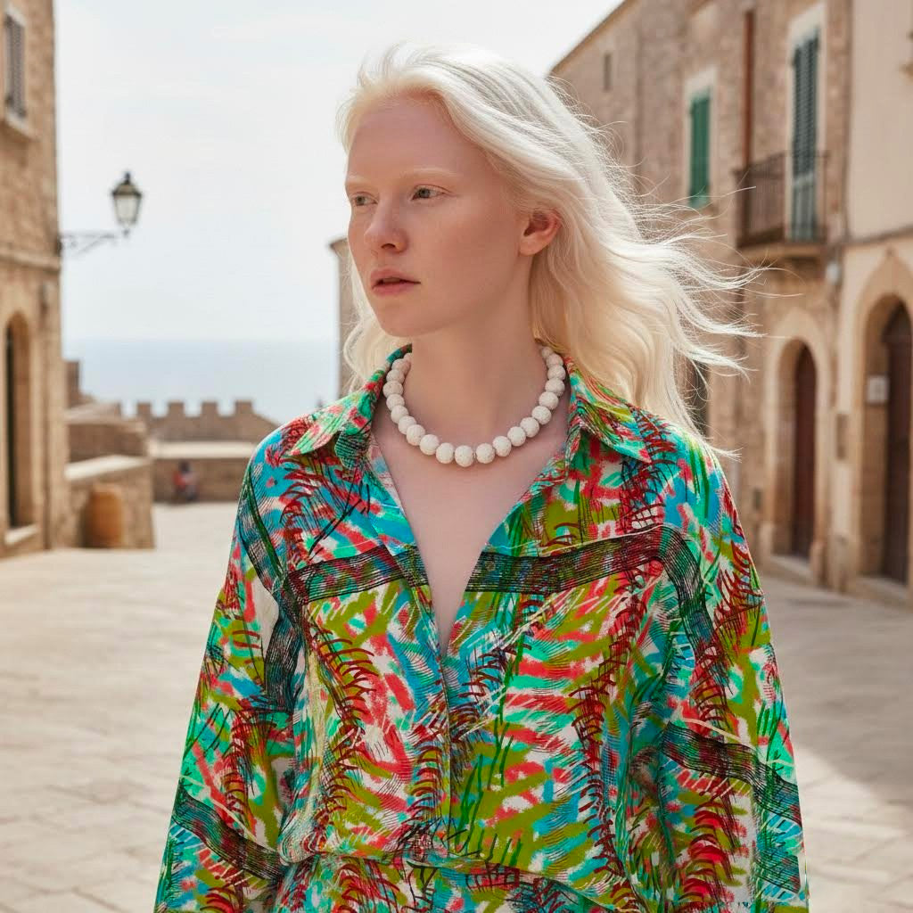 collana artigianale corta con perle di carta  pa*per-phaniac