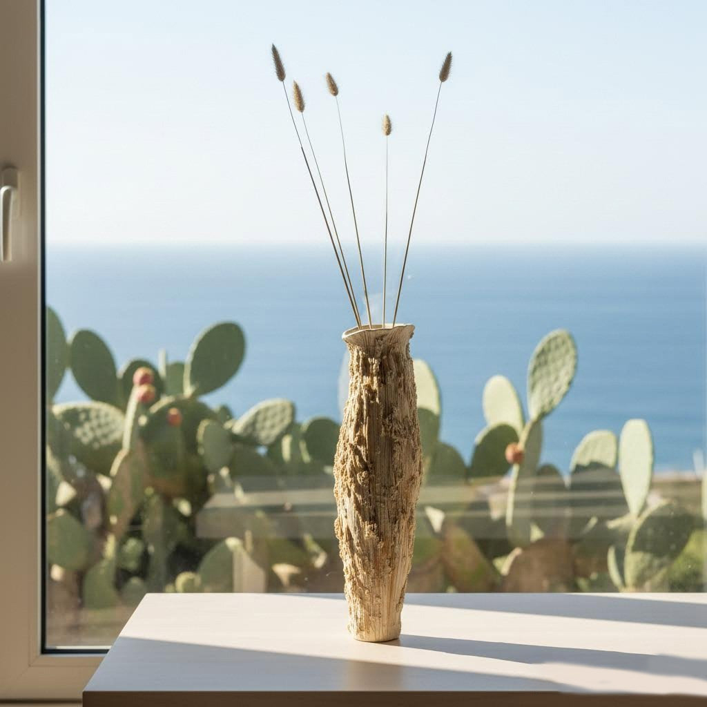 vaso  scultura  affusolato Neptune in gres-phaniac