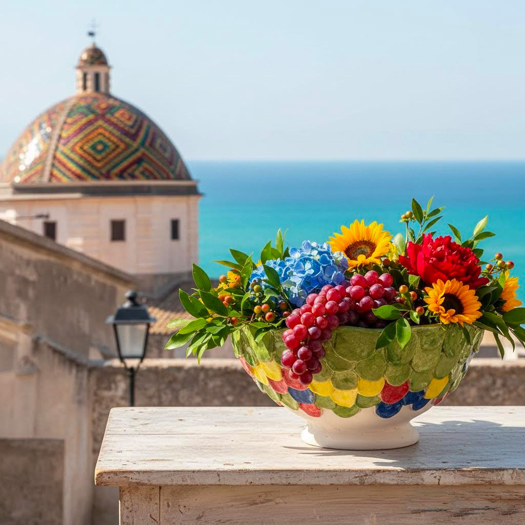 Ciotola Alguer — Ceramica artigianale ispirata alla Cupola di San Michele, Alghero · Pezzo unico