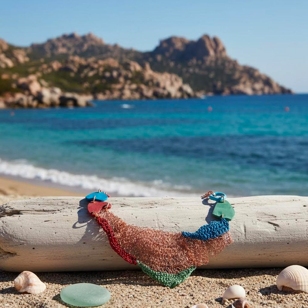 filus Levante collana artigianle in crochet rame e viscosa- phaniac