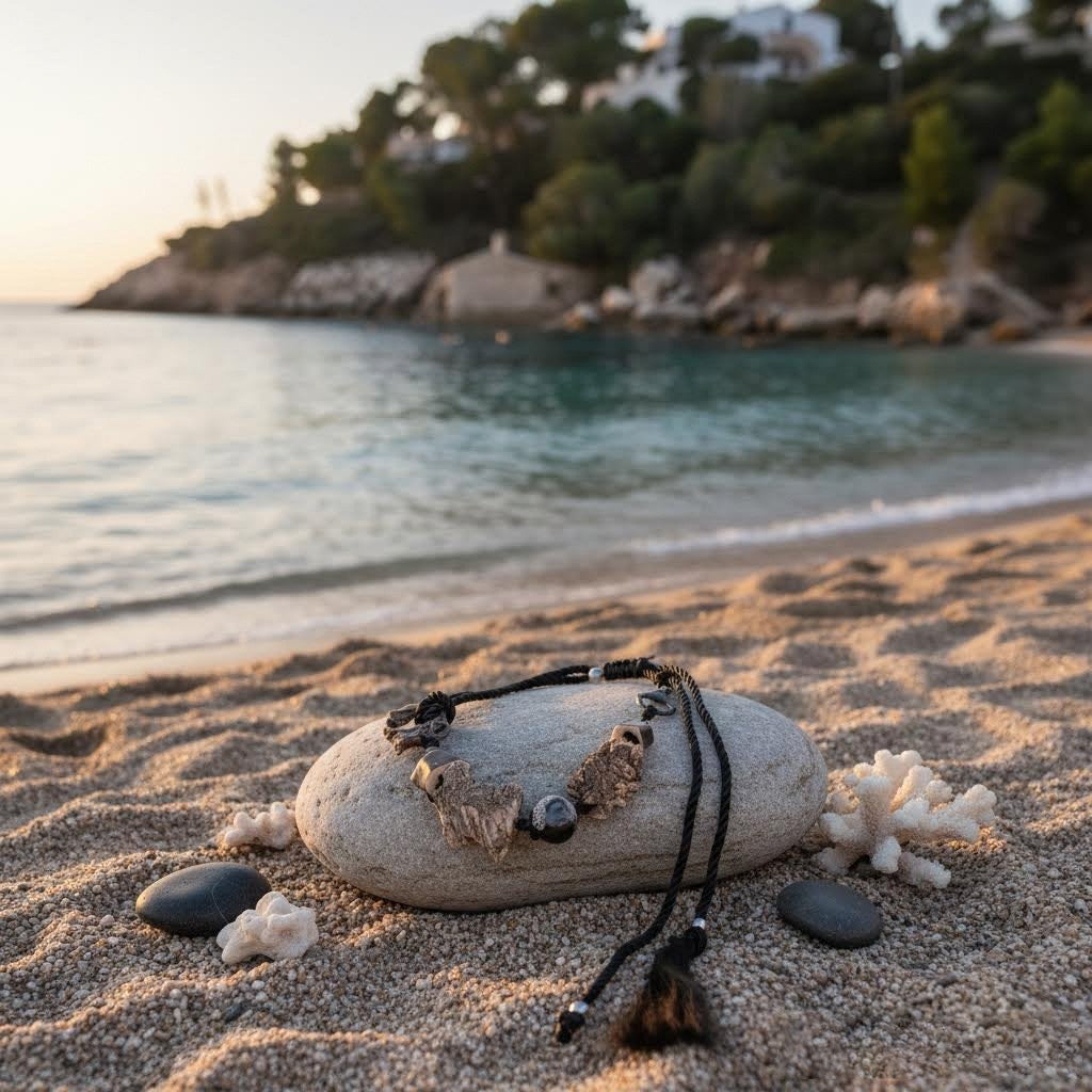 collana artigianale in corda, sughero e ceramica Gerrei-Phaniac