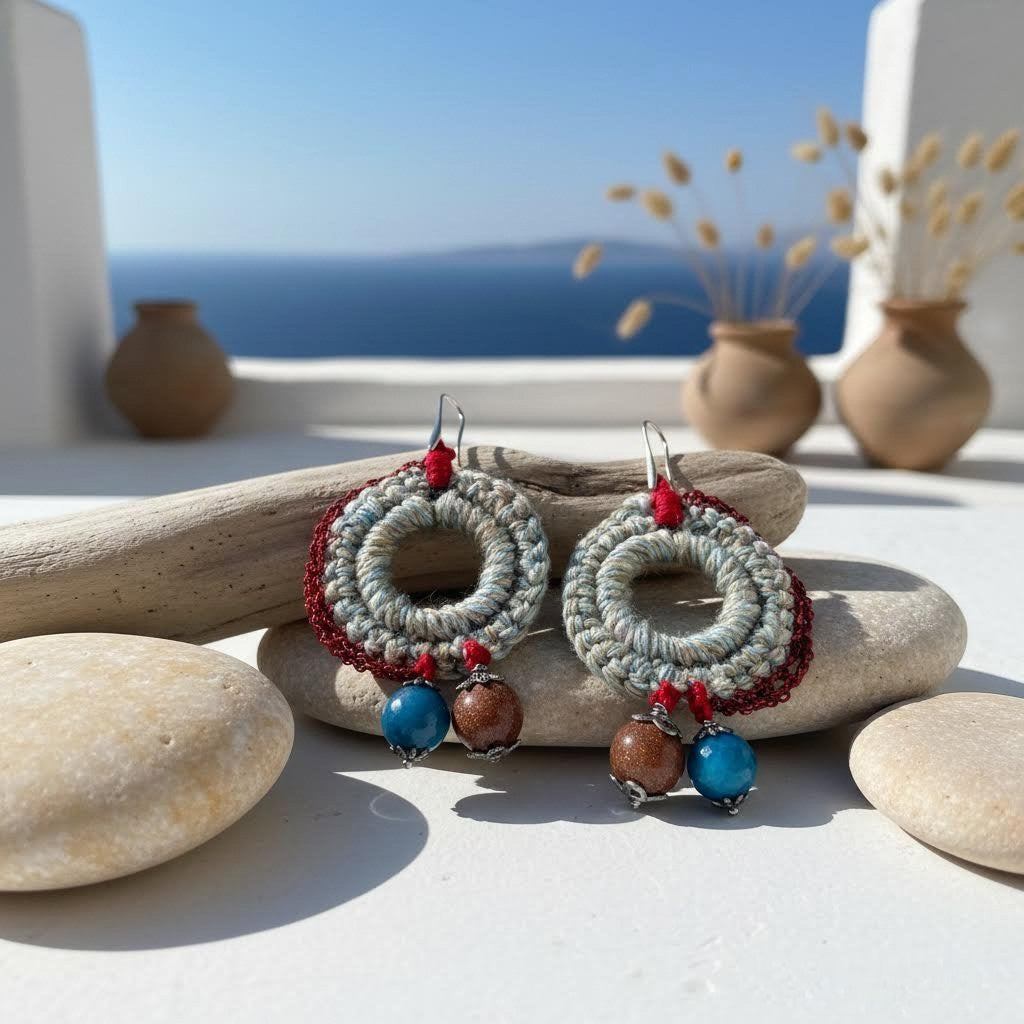 Orecchini wa.reblu' a cerchio crochet -cro.co.cer collection-phaniac