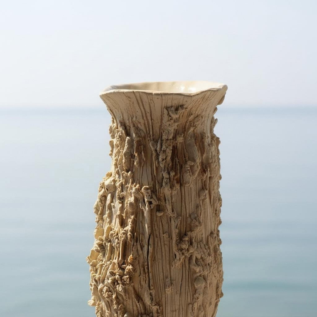 vaso  scultura  affusolato Neptune in gres-phaniac
