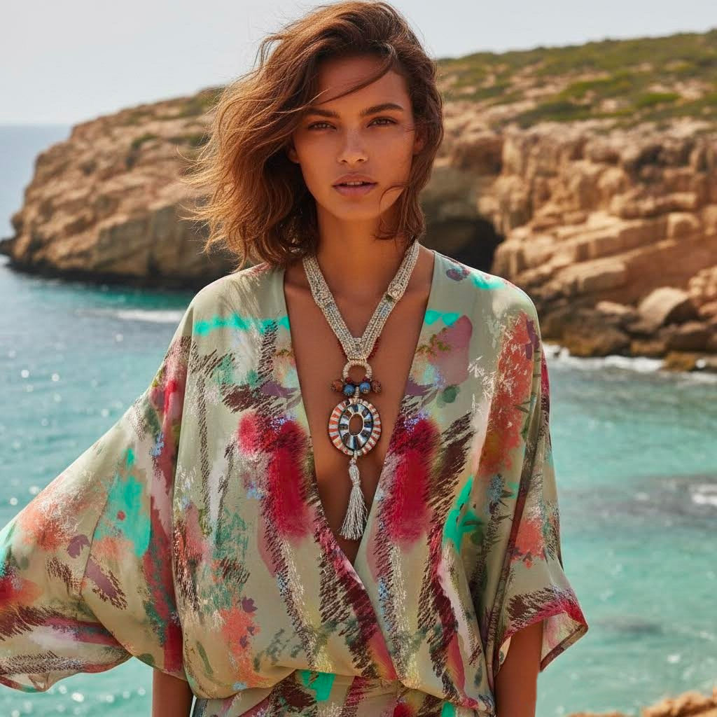 Wa.Reblu' Necklace -Collana con medaglione in ceramica