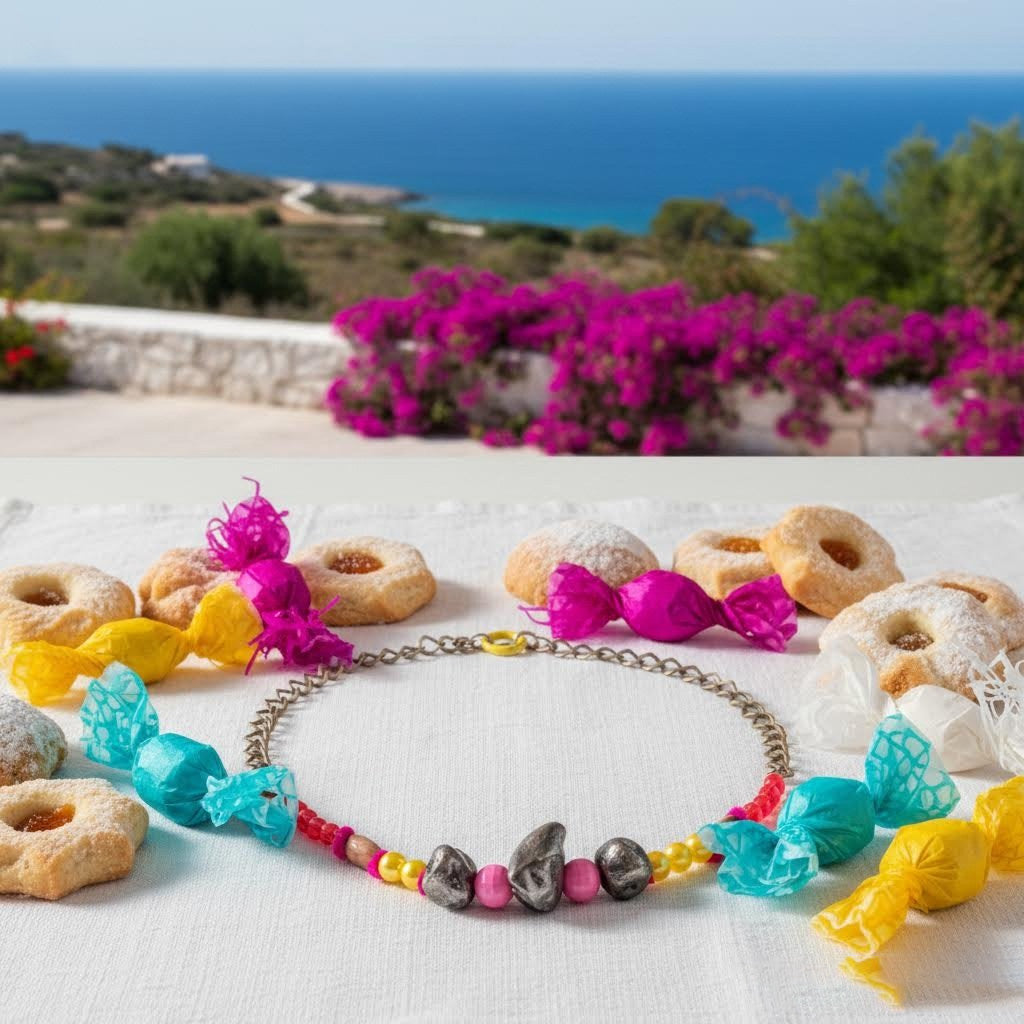 collana artigianale multicolor con ceramica gueffus-phaniac