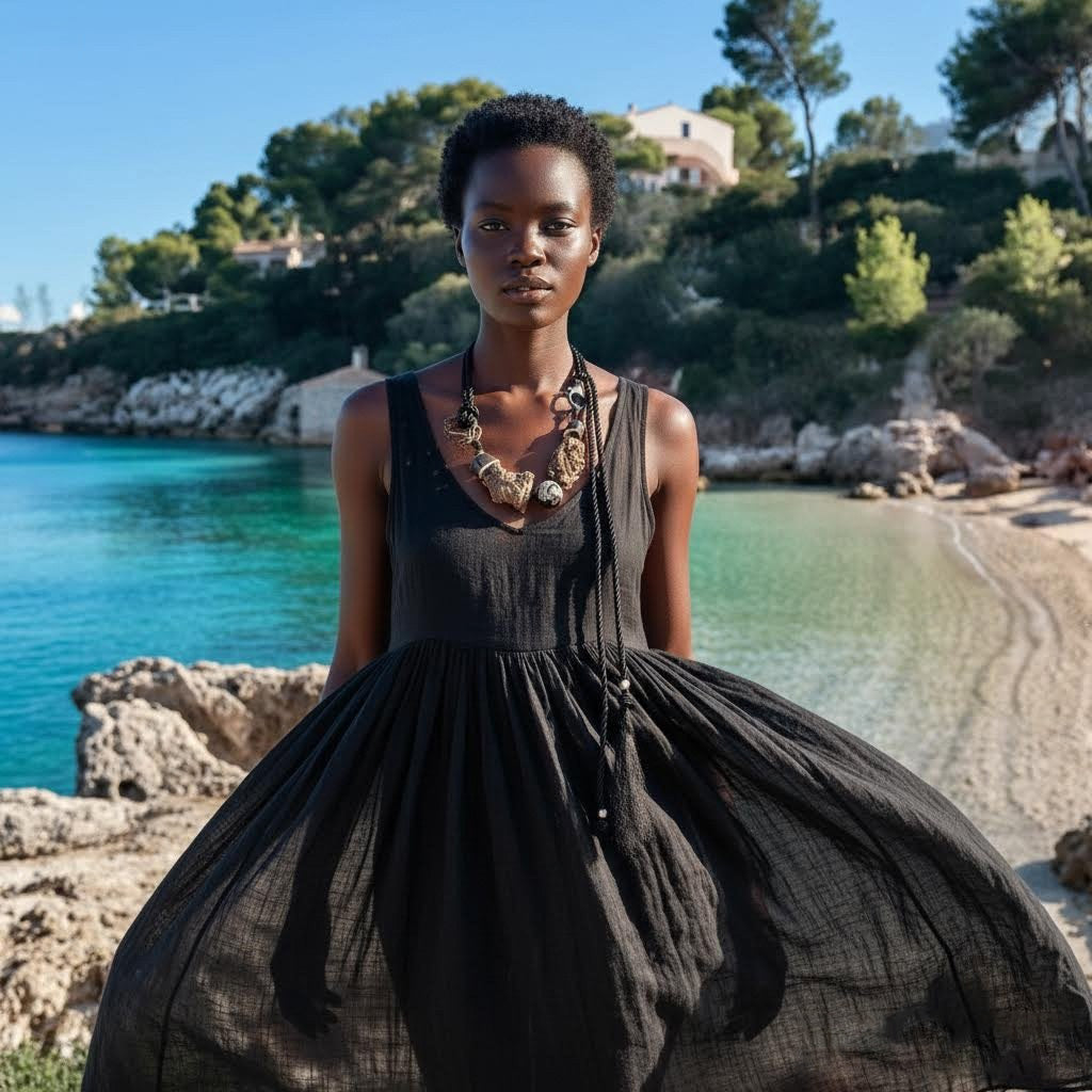 collana artigianale in corda, sughero e ceramica Gerrei-Phaniac