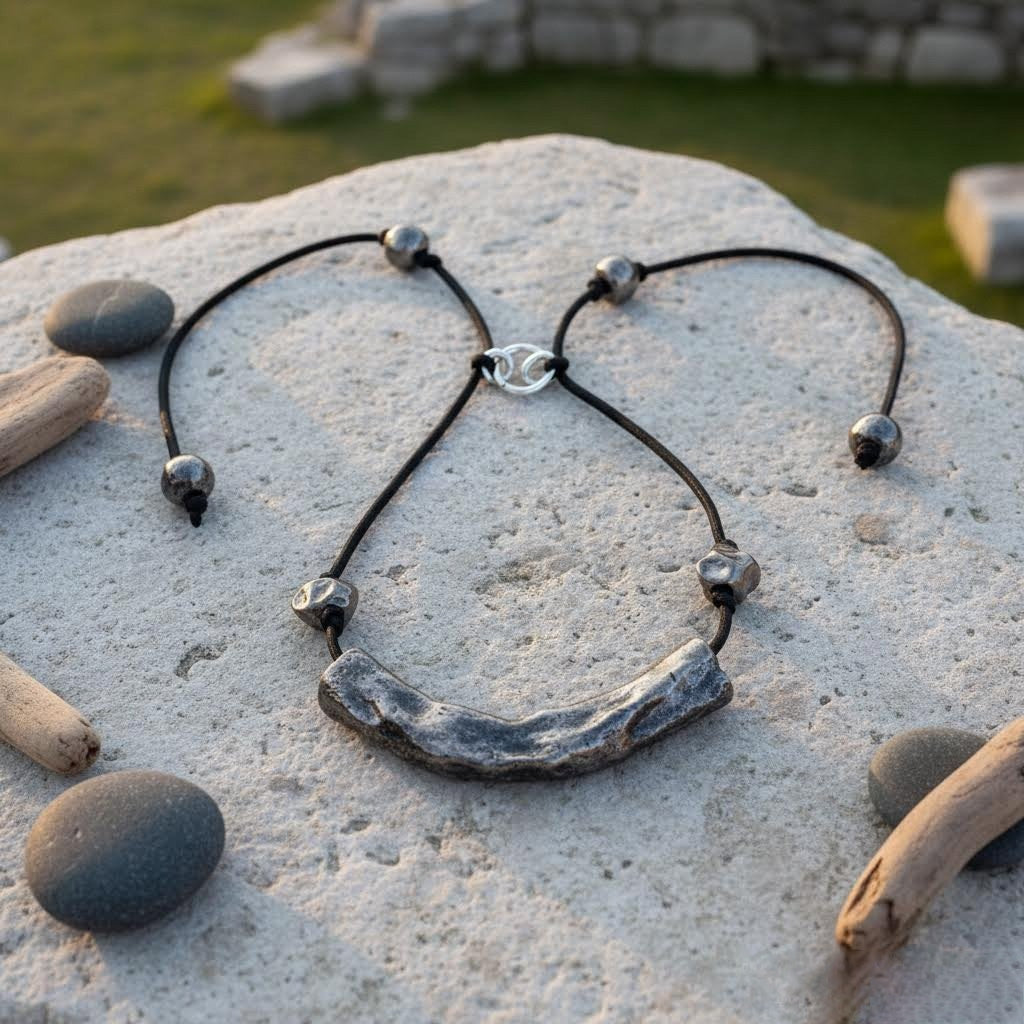 collana artigianale in ceramica argento algas-phaniac
