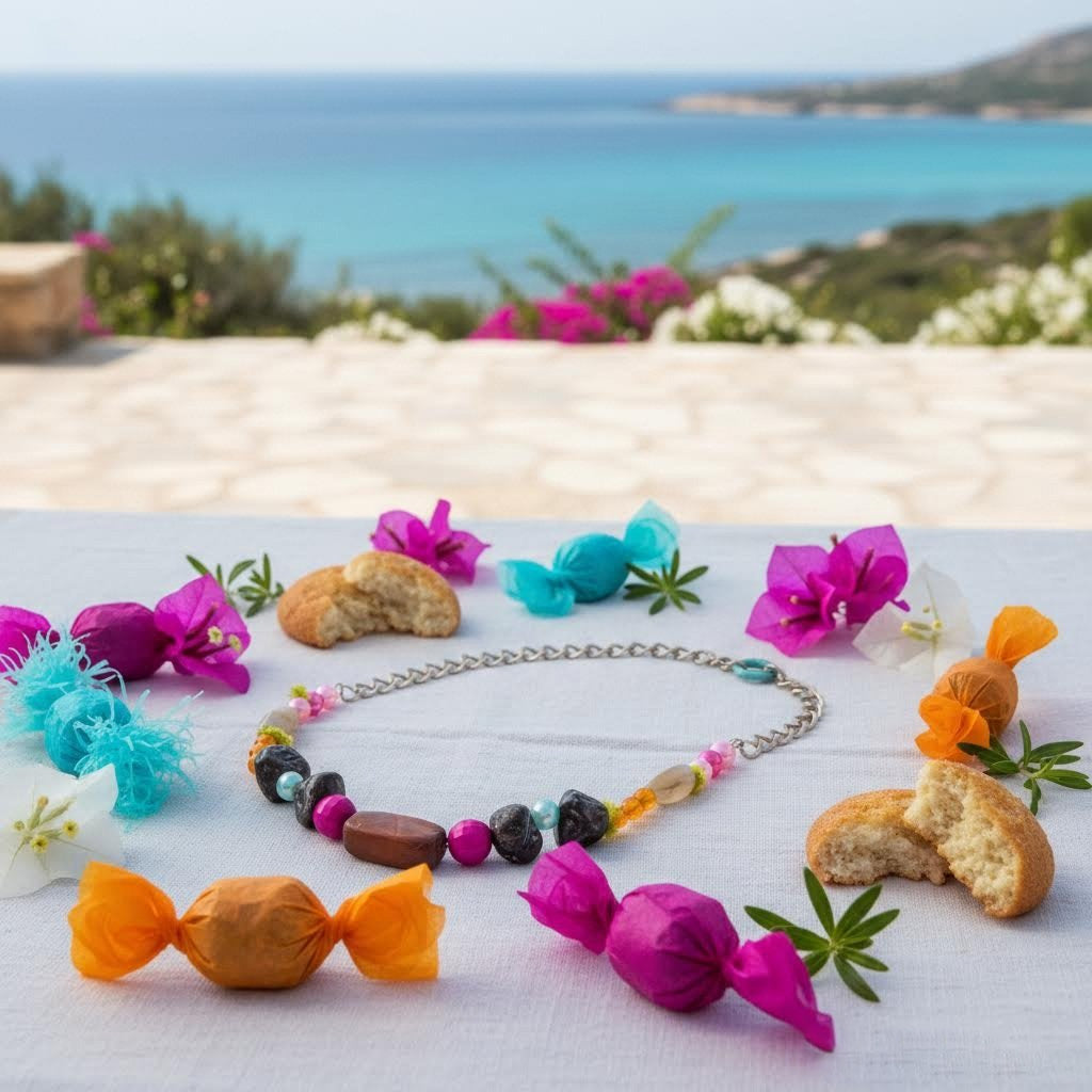 collana artigianale multicolor con ceramica Gueffus-phaniac