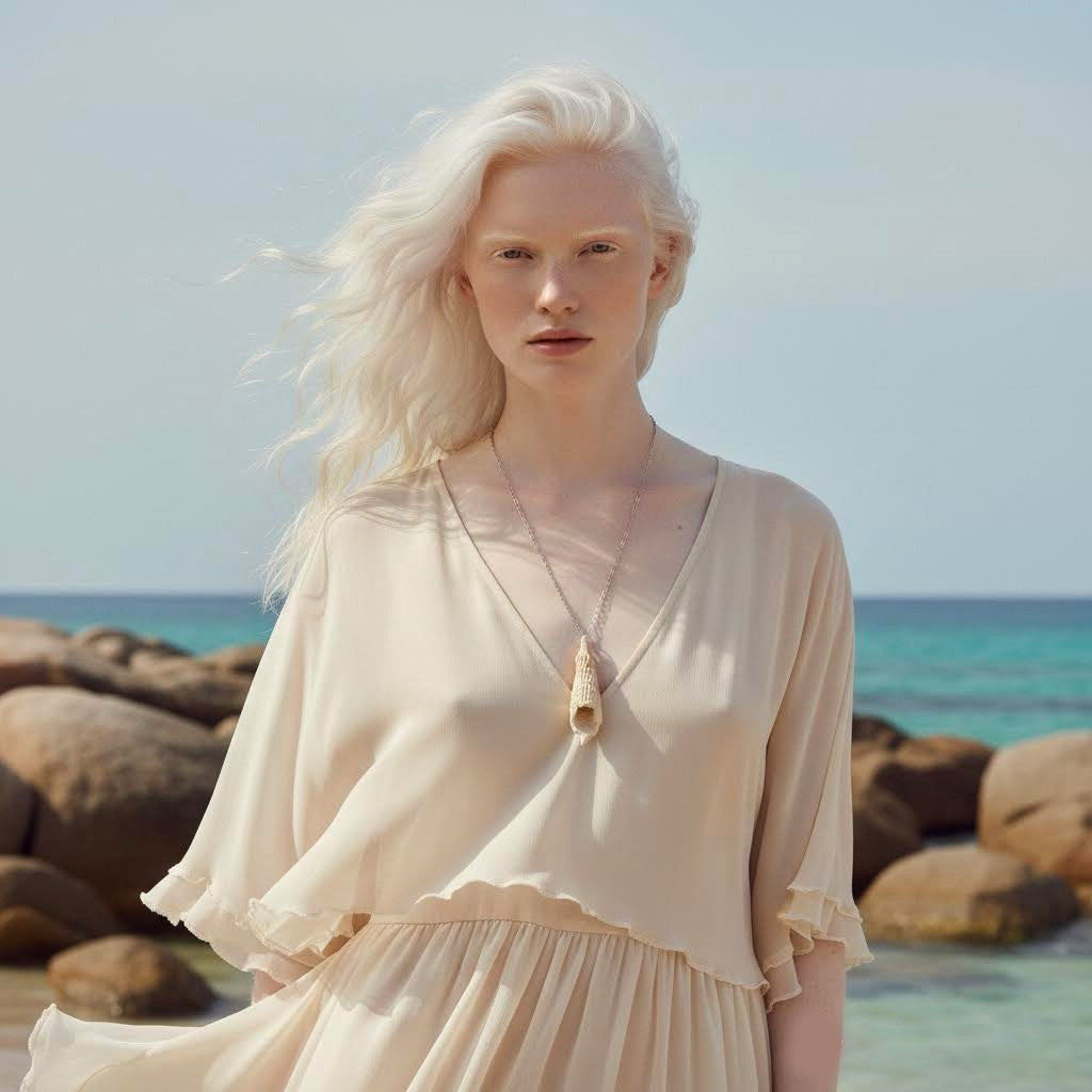 collana conchiglia artigianale Neptune in gres e argento 925-phaniac