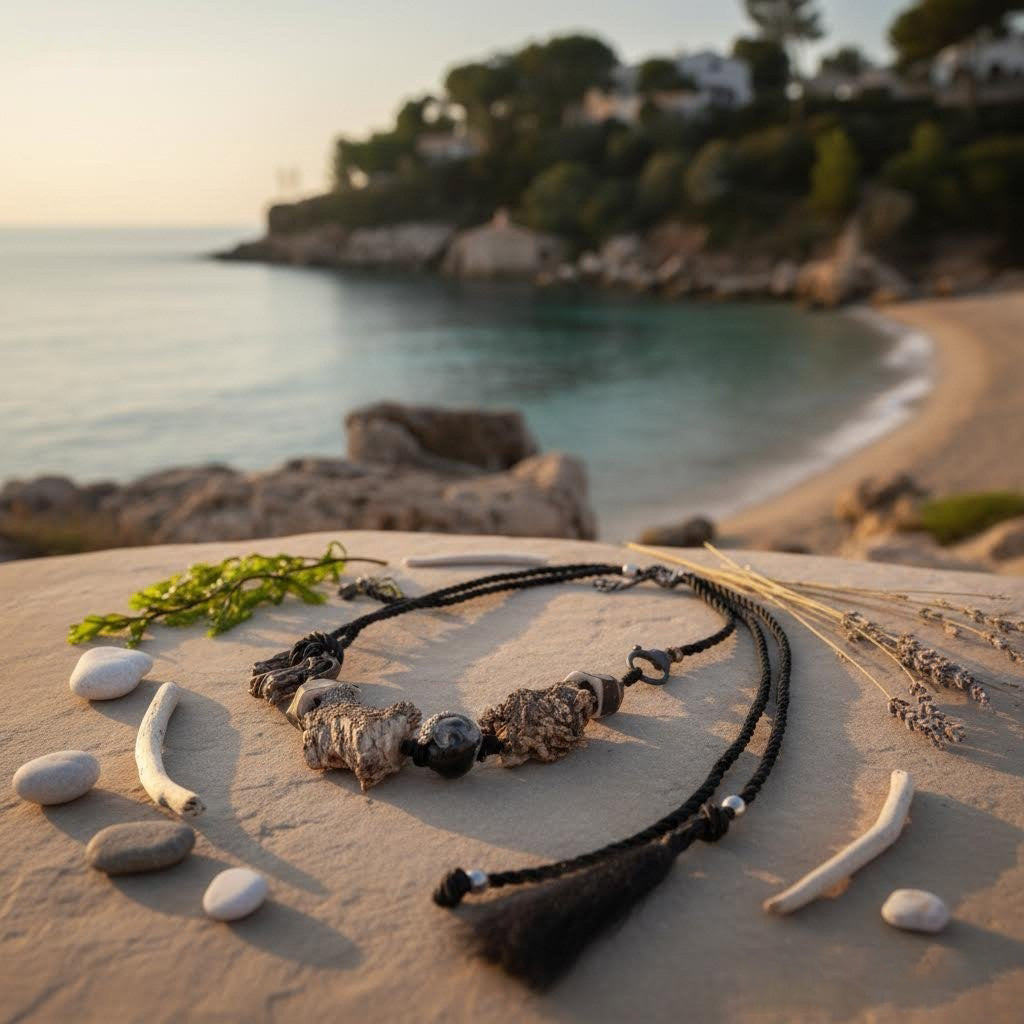 collana artigianale in corda, sughero e ceramica Gerrei-Phaniac