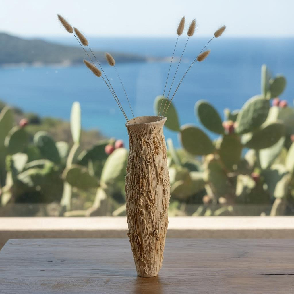 vaso  scultura  affusolato Neptune in gres-phaniac
