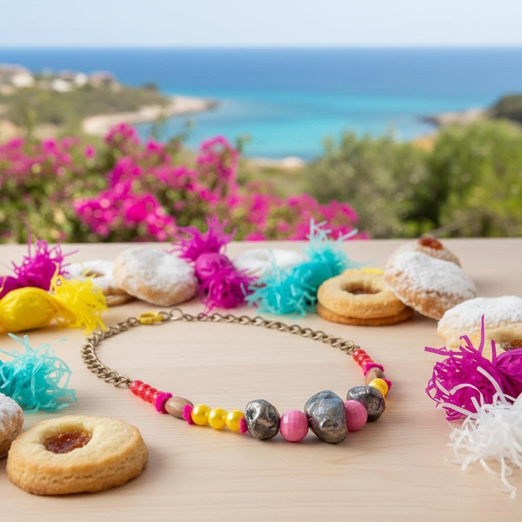 collana artigianale multicolor con ceramica gueffus-phaniac