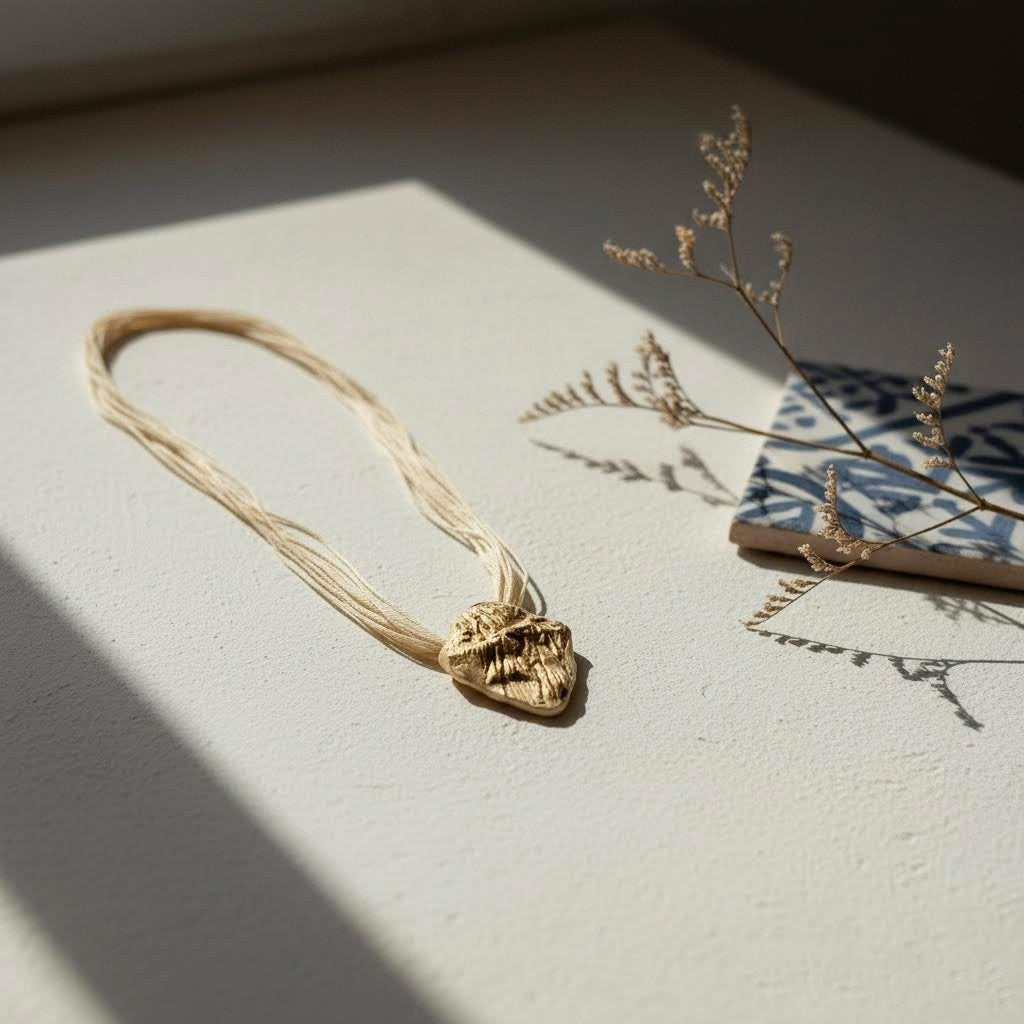 collana artigianale middle neptune in corda e gres senza metallo- phaniac 