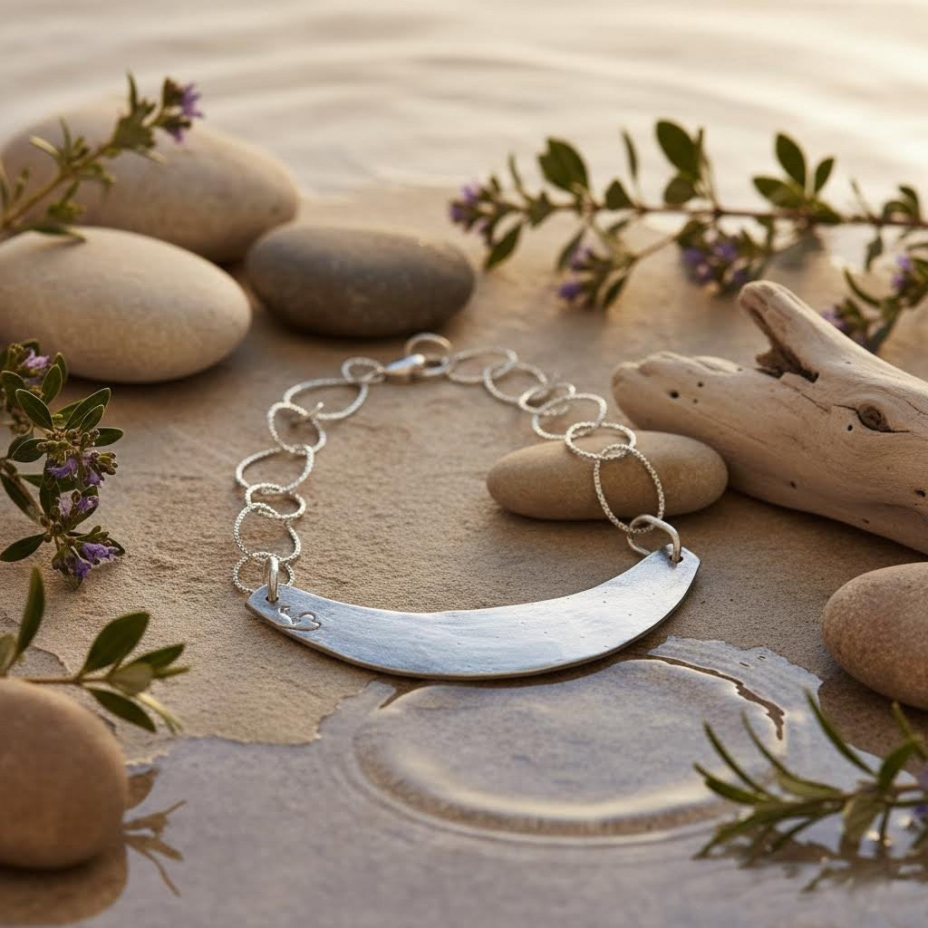 collier artigianale in ceramica e aciiaio algas-phaniac