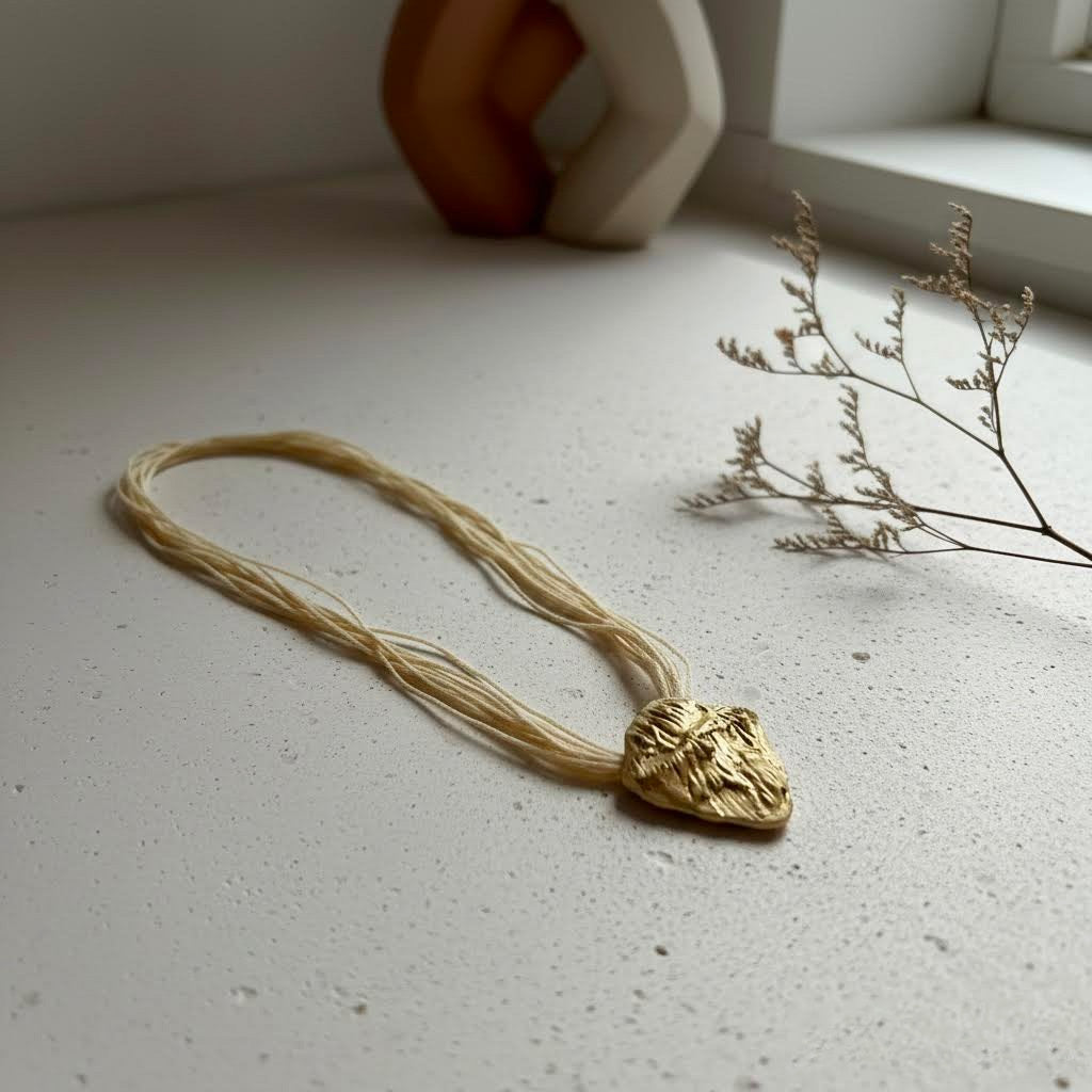 collana artigianale middle neptune in corda e gres senza metallo- phaniac 