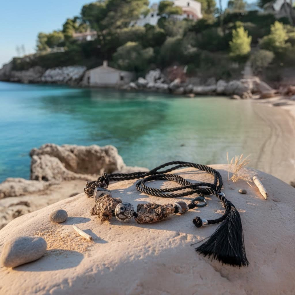collana artigianale in corda, sughero e ceramica Gerrei-Phaniac