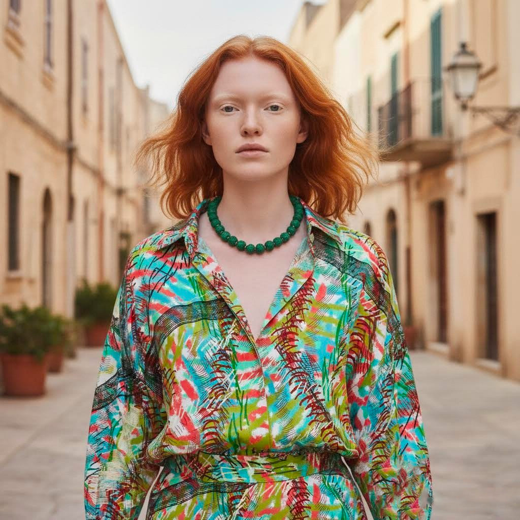 collana artigianale corta con perle di carta  pa*per-phaniac
