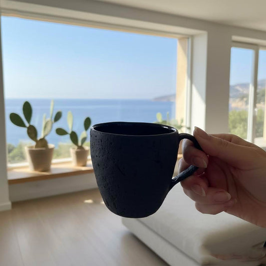 Perda Niedda- Tazza Mug artigianale in ceramica nera