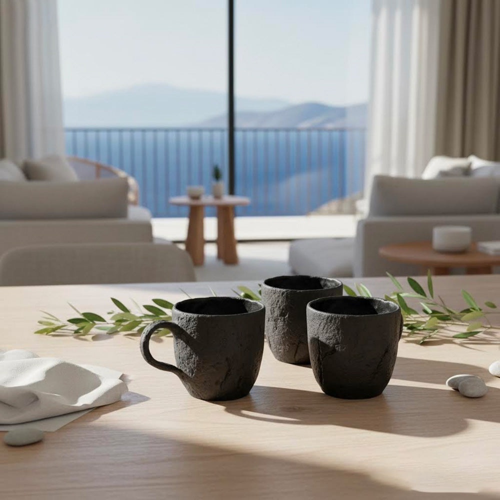 Perda Niedda- Tazzine artigianali in ceramica nera