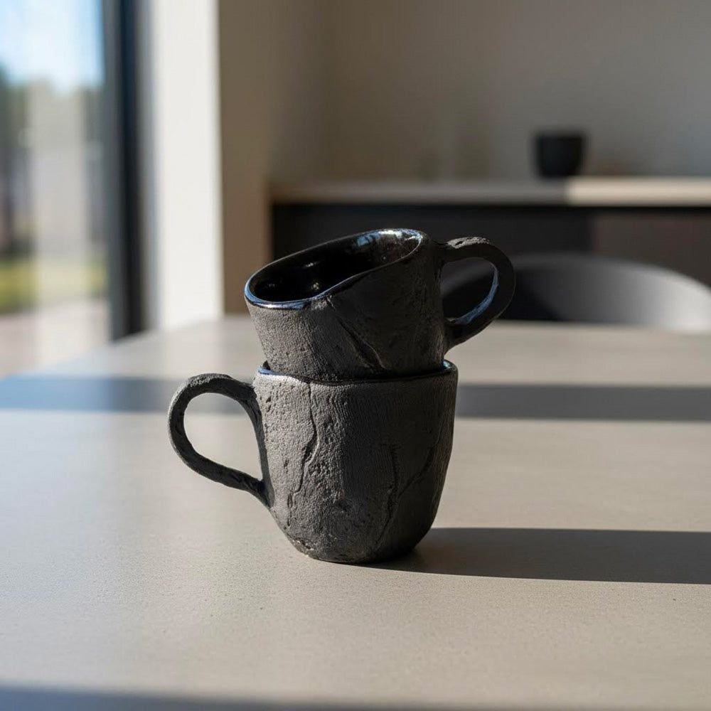 Perda Niedda- Tazzine artigianali in ceramica nera