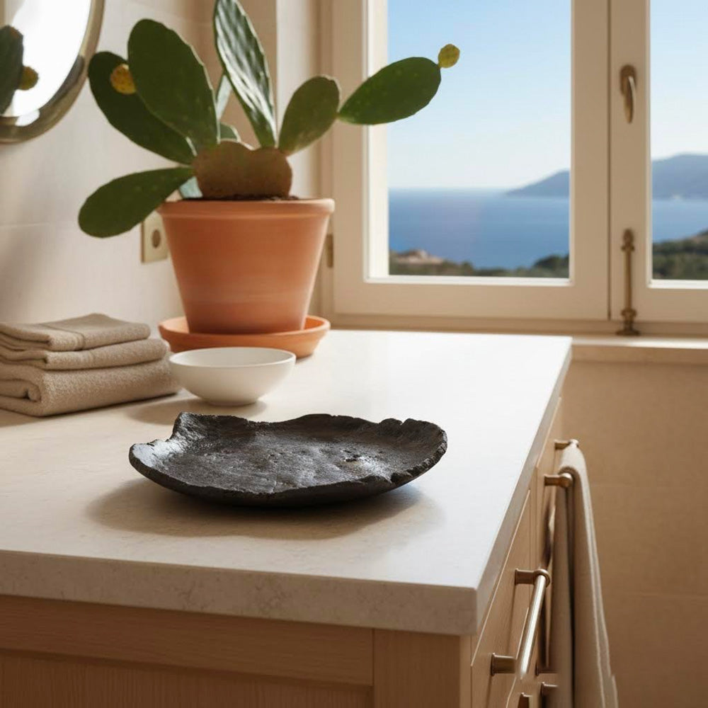 Perda Niedda- Piattino artigianale in ceramica nera