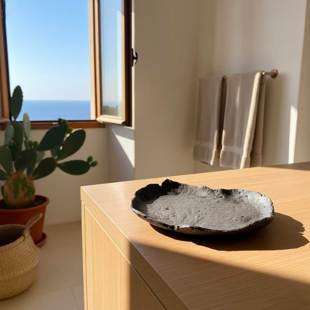Perda Niedda- Piattino artigianale in ceramica nera