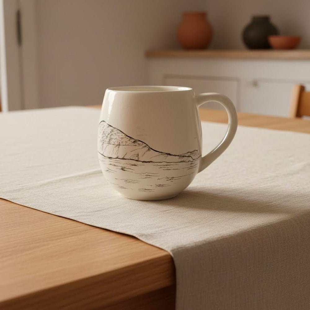 tazza artigianale in terraglia dipinta a mano -capo caccia- alghero