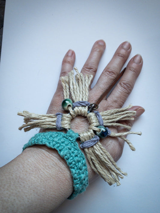 La.Goon Bangle - Bracciale crochet con frange - PhaniaC
